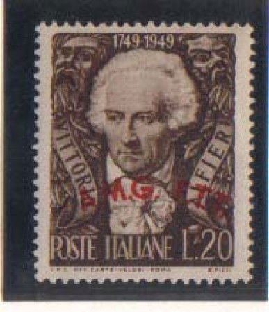 1949 - LOTTO/10228N  - TRIESTE A- 20 LIRE VITTORIO  ALFIERI