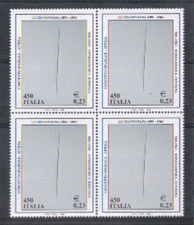1999 - LOTTO/7221Q - REPUBBLICA - LUCIO FONTANA - QUARTINA