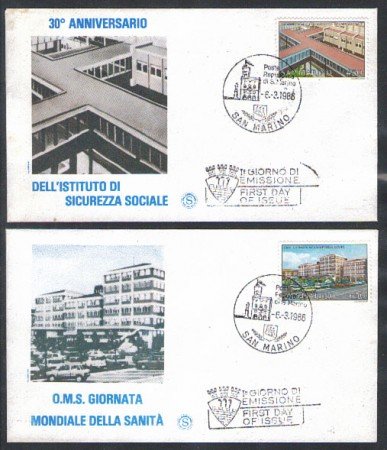 1986 - LOTTO/8063ZA - SAN MARINO - SICUREZZA SOCIALE - FDC