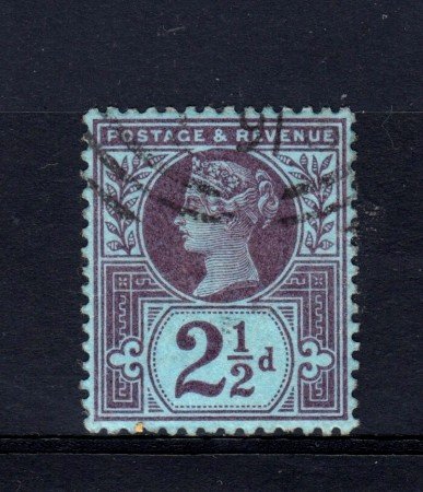 1887/900 - GRAN BRETAGNA -2,5  d. VIOLETTO SU BLU - USATO - LOTTO/32082