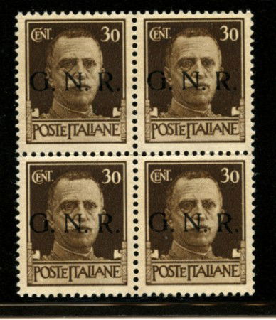 1944 - LOTTO/12386 - REPUBBLICA SOCIALE - 30 c. BRUNO QUARTINA - NUOVA