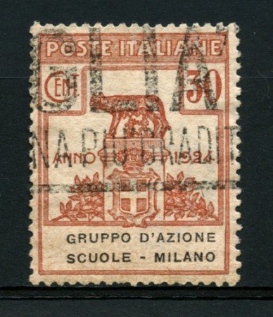 1924 - LOTTO/12828 - REGNO - 30c. GRUPPO D'AZIONE SCUOLE DI MILANO - USATO