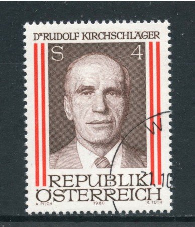 1980 - AUSTRIA - PRESIDENTE KIRCHSCHLAGER - USATO - LOTTO/28194