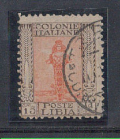 LIBIA - 1926/30 - LOTTO/4242E  -  15c. BRUNO ARANCIO - USATO