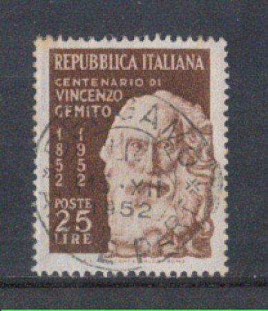 1952 - LOTTO/6194U - REPUBBLICA - 25 L. VINCENZO GEMITO USATO