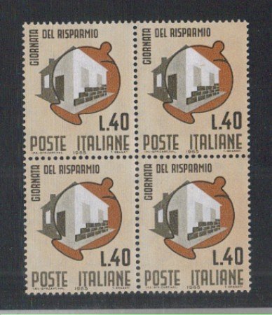 1965 - LOTTO/6443Q - REPUBBLICA - GIORNATA RISPARMIO QUARTINA