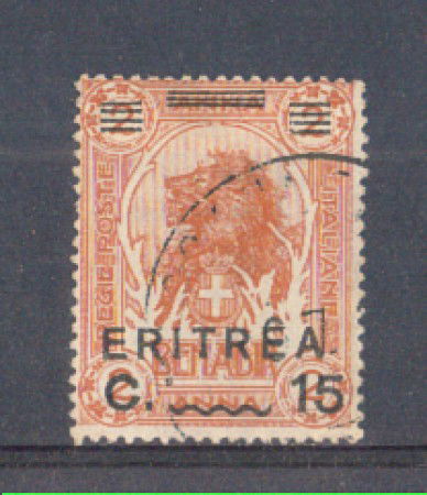 1922 - LOTTO/ERIT57U - ERITREA - 15c. SU 2 ANNA - USATO