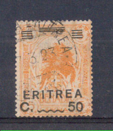 1922 - LOTTO/ERIT59U - ERITREA - 50c. SU 5 ANNA - USATO