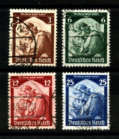 1935 - GERMANIA REICH - RITORNO DELLA SARRE  4v. - USATI - LOTTO/37491