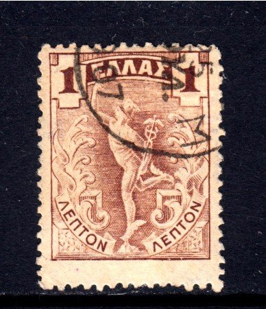 1901 - GRECIA - 1l. BRUNO MERCURIO - USATO - LOTTO/32291