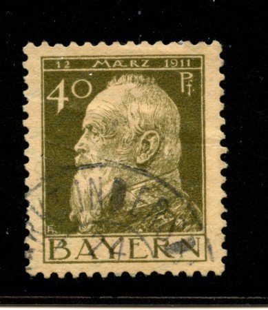 1911 - LOTTO/18737 - BAVIERA - 40p. OLIVA  II° TIPO - USATO