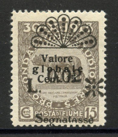 1921 - FIUME - LOTTO/40967 - 0,02 SU 15c.  SEGNATASSE  - VARIETA' - LINGUELLATO