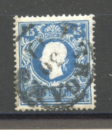 1858 - LOMBARDO VENETO. - LOTTO/40188 - 15  SOLDI  AZZURRO - USATO