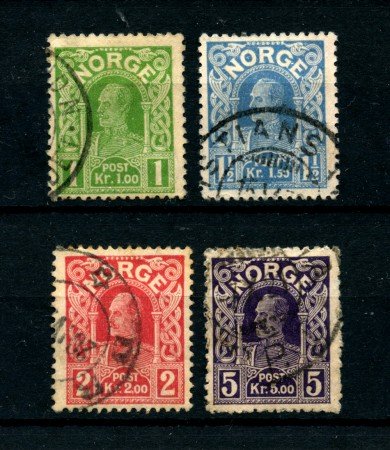 1910/18 - LOTTO/23037 - NORVEGIA - RE HAAKON VII° 4v. - USATI