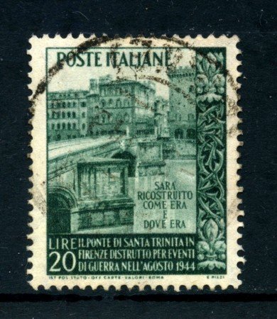1949 - REPUBBLICA - PONTE SANTA TRINITA' - USATO - LOTTO/25257