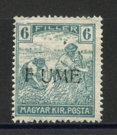 1918 - FIUME - LOTTO/39749 - 6F. TURCHESE - T/L - VARIETA'