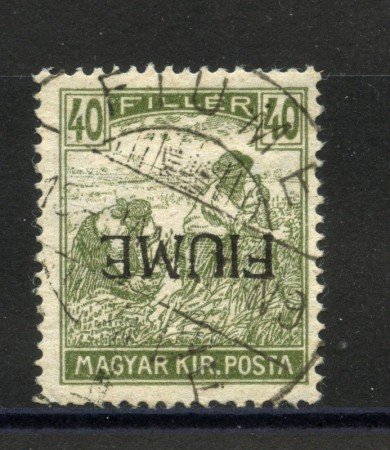 1918 - FIUME - LOTTO/39753 - 40 F. VERDE OLIVA - USATO - VARIETA'