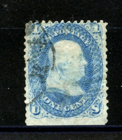 1861/62 - STATI UNITI - LOTTO/40800 - 1 Cent. AZZURRO  B.FRANKLIN - USATO
