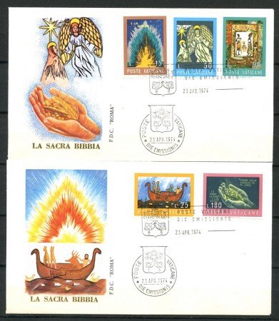1974 - VATICANO - LA BIBBIA - 2 BUSTE FDC ROMA - LOTTO/27575
