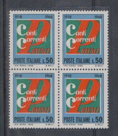 1968 - LOTTO/6511Q - REPUBBLICA - CONTI CORRENTI QUARTINA