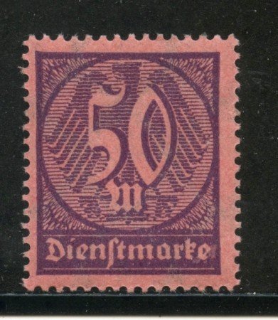 1922/23 - GERMANIA REICH SERVIZI - 50m. VIOLETTO SU ROSA - NUOVO - LOTTO/29263