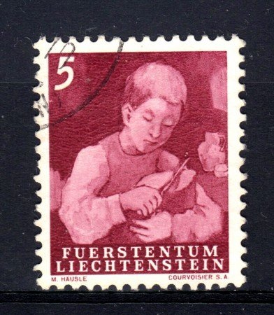 1951 - LIECHTENSTEIN - 5r.  LAVORI AGRICOLI - USATO - LOTTO/32112