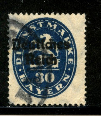 1920 - GERMANIA REICH SERVIZI - 30p. OLTREMARE - USATO - LOTTO/29251