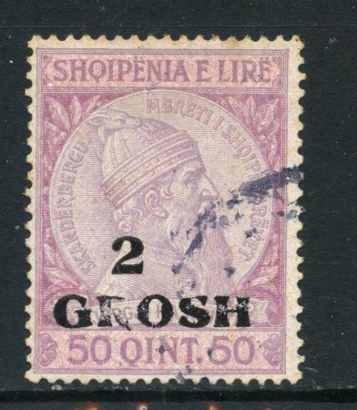 1914 - ALBANIA - 2gr. su 50q. LILLA - USATO - LOTTO/29615