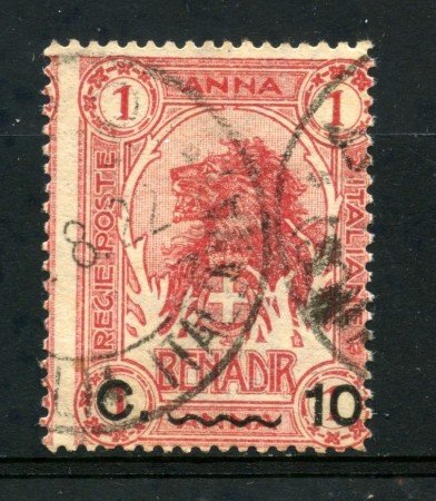 1906/16 - SOMALIA - 10c. SU 1 ANNA ROSSO - USATO - LOTTO/30057