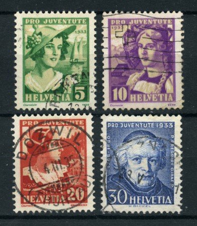 1933 - LOTTO/22267 - SVIZZERA - PRO JUVENTUTE 4v. - USATI