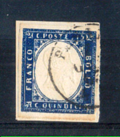 1863 - LOTTO/REG11UA - REGNO - 15c. AZZURRO SCURO/INDACO - USATO