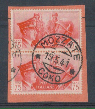 MOZZATE (COMO) - 1941 - LOTTO/REG456UA - REGNO - 75c. FRATELLANZA