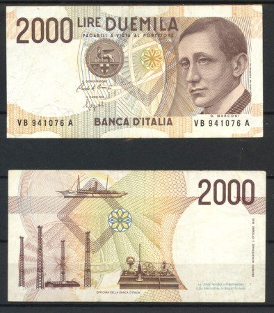 1990 - REPUBBLICA - LOTTO/38459 - 2000 LIRE GUGLIELMO MARCONI
