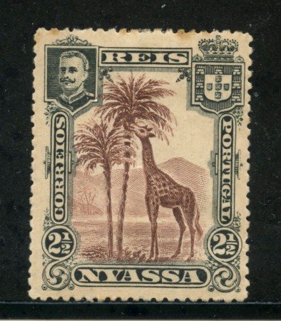 1901 - NYASSA  ( MOZAMBICO) - 2,5r. BRUNO ROSSO GIRAFFA - LING. - LOTTO/29115