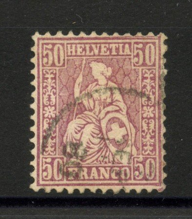 1867/78 - SVIZZERA - LOTTO/40622 - 50 CENT. LILLA - USATO