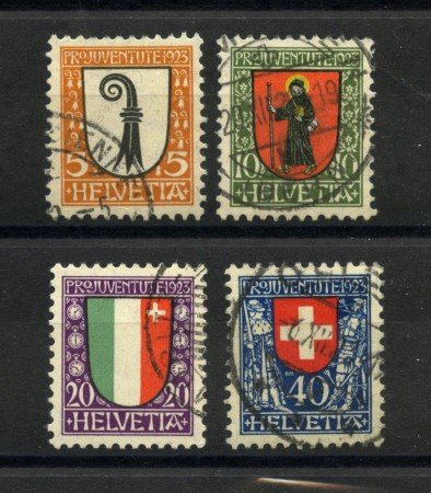 1923 - SVIZZERA - LOTTO/41666 - PRO JUVENTUTE STEMMI CANTONALI 4v.- USATI
