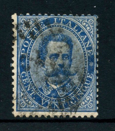 1879 - REGNO - 25 cent. AZZURRO RE UMBERTO I° - USATO - LOTTO/26428