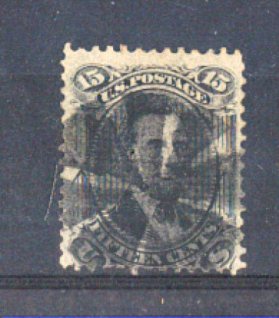 1867 - LBF/2934  - STATI UNITI - 15c. NERO CON GRIGLIA