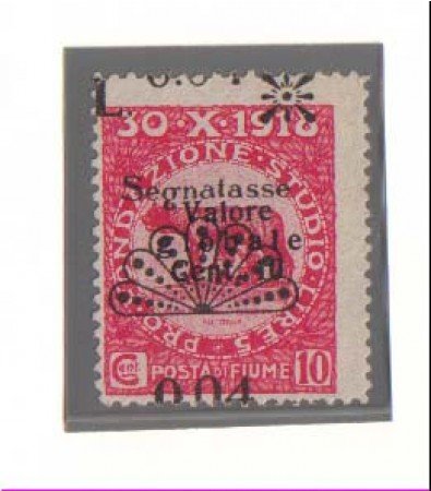 1921 - LBF/534 - FIUME - 0,004 SU 10c. SEGNATASSE  VARIETA'