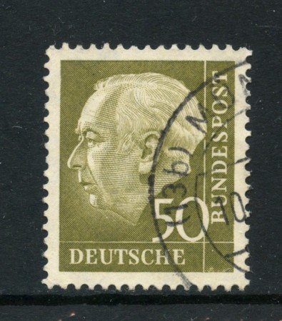 1957 - GERMANIA FEDERALE - 50p. OLIVA  HEUSS - USATO - LOTTO/30802U