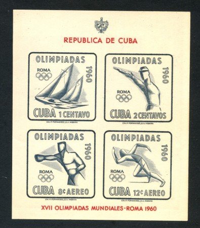 1960 - CUBA - OLIMPIADI DI ROMA -  FOGLIETTO NUOVO - LOTTO/29361