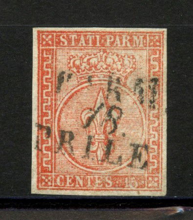 1853 - DUCATO DI PARMA - LOTTO/40240 - 15 cent. VERMIGLIO - USATO