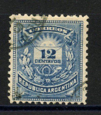 1882 - ARGENTINA - LOTTO/39506 - 12c. AZZURRO OLTREMARE - USATO