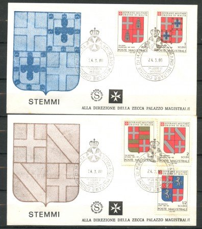 1980 - LOTTO/22379 - SMOM - STEMMI 2 BUSTE FDC