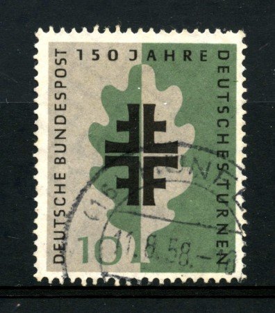 1958 - GERMANIA FEDERALE - 10p. ASSOCIAZIONE GINNASTICA - USATO - LOTTO/30831U