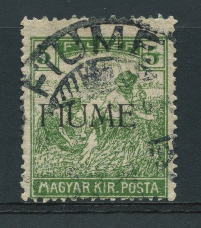 1918 - LOTTO/14876 - FIUME - 5 FILLER VERDE - USATO