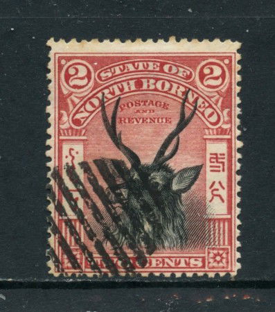 1897/900 - NORD BORNEO - 2 CENT. CARMINIO NERO - USATO - LOTTO/26983