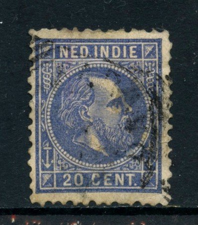 1870/86 - INDIE OLANDESI - 20 c. OLTREMARE - USATO - LOTTO/28767