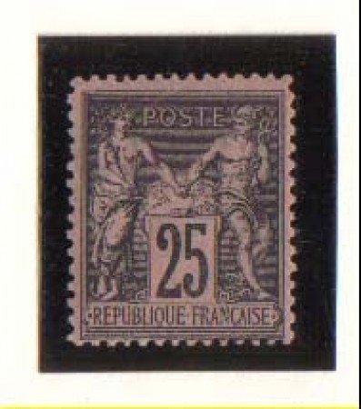 1884 - LBF/2284 -  FRANCIA - 25c. NERO SU ROSA