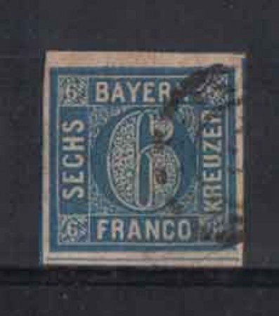 BAVIERA -1861 - LOTTO/3838 - 6 Kr. AZZURRO